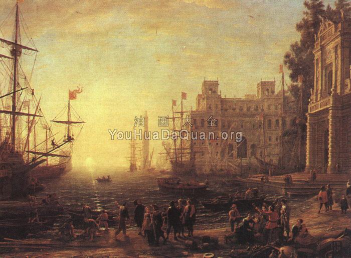 Port Scene with the Villa Medici - 克劳德·洛朗